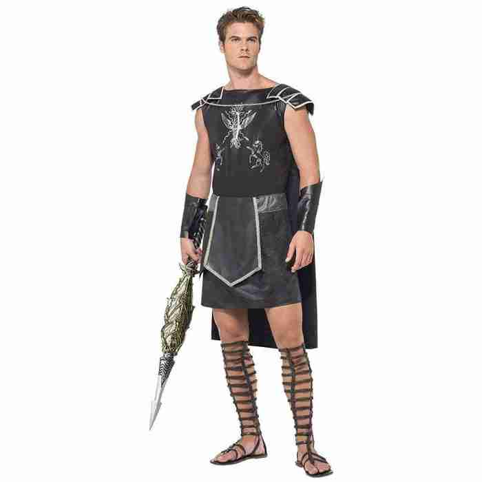 Herren Gladiator Kostüm Schwarz - Dunkler Krieger für Karneval