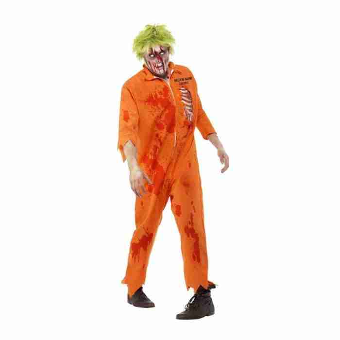 Zombie Kostüm Orange Overall Halloween Verkleidung - carnivalstore.de