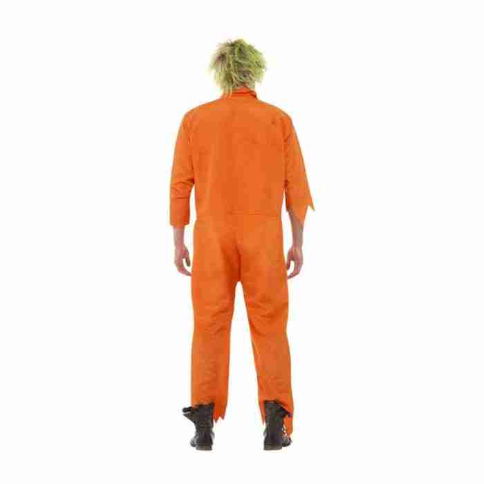 Halloween Zombie Kostüm Orange Overall Rückansicht - carnivalstore.de