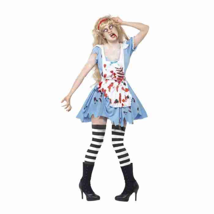 Zombie Kostüm Damen mit Latex Brust, Schürze und Stirnband - carnivalstore.de