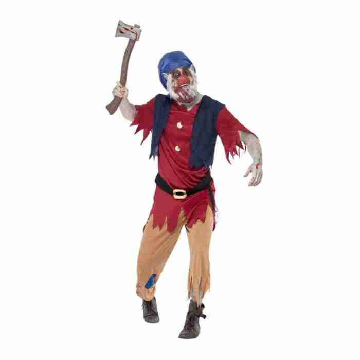 Zombie Zwerg Kostüm mit Oberteil, Weste, Hose und Maske - carnivalstore.de