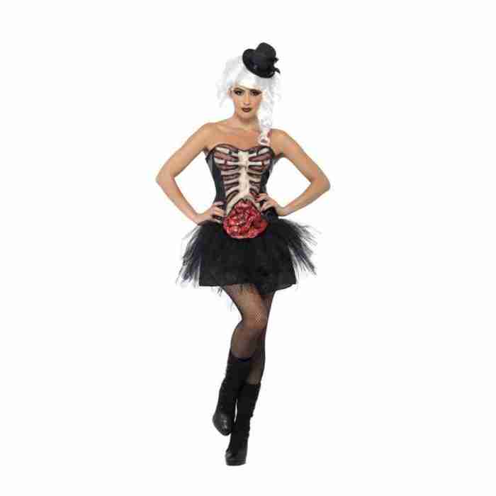 Halloween Kostüm Damen Groteskes Burlesque Korsett Schwarz - carnivalstore.de