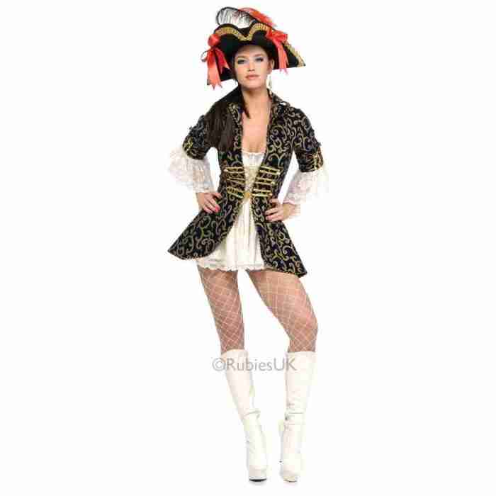 Piratenkönigin Kostüm Damen in elegantem Grün - carnivalstore.de