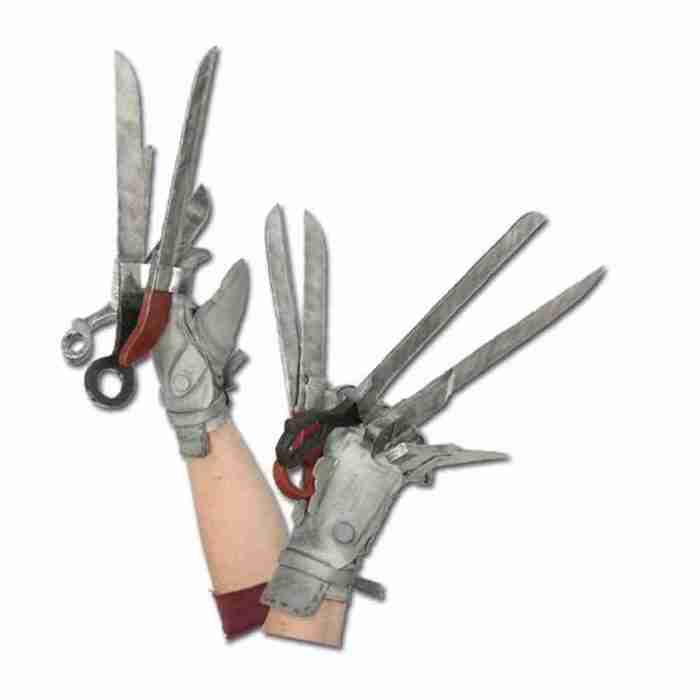 Edward Scissorhands Handschuhe Detail Ansicht Halloween Kostüm Zubehör