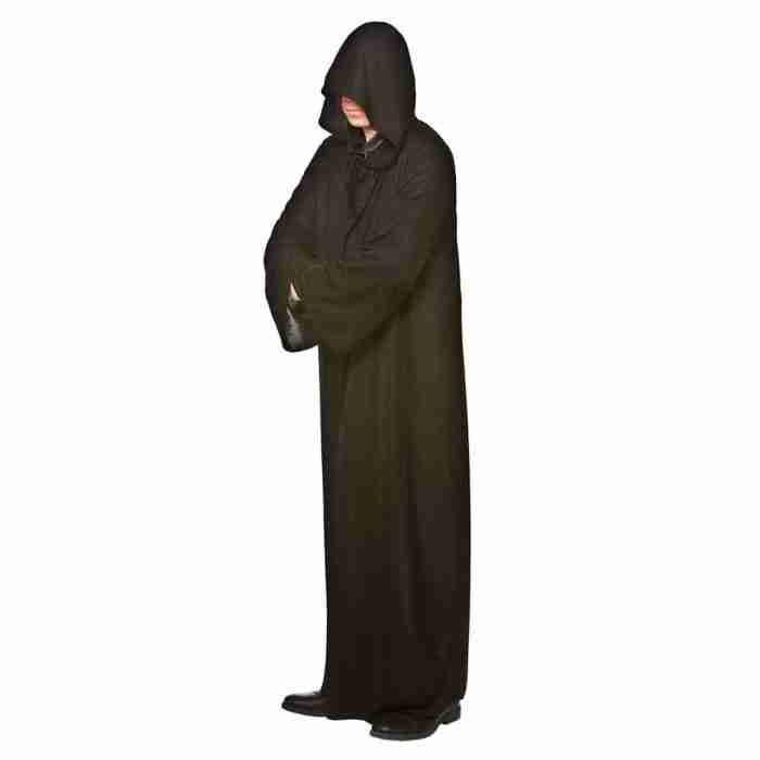 Schwarzes Kapuzengewand für Herren - Halloween Kostüm