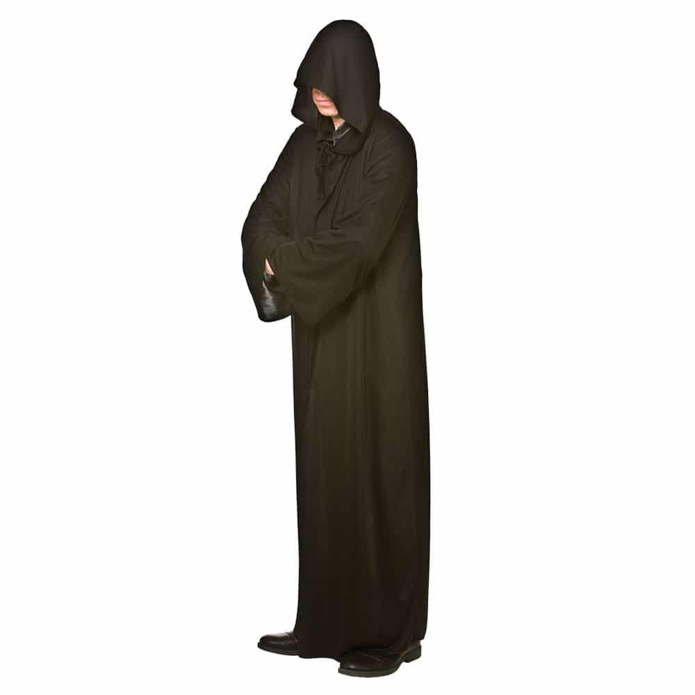Schwarzes Kapuzengewand für Herren - Halloween Kostüm