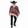 Halloween Kostüm Day of the Dead Bandit Poncho schwarz rot Herren