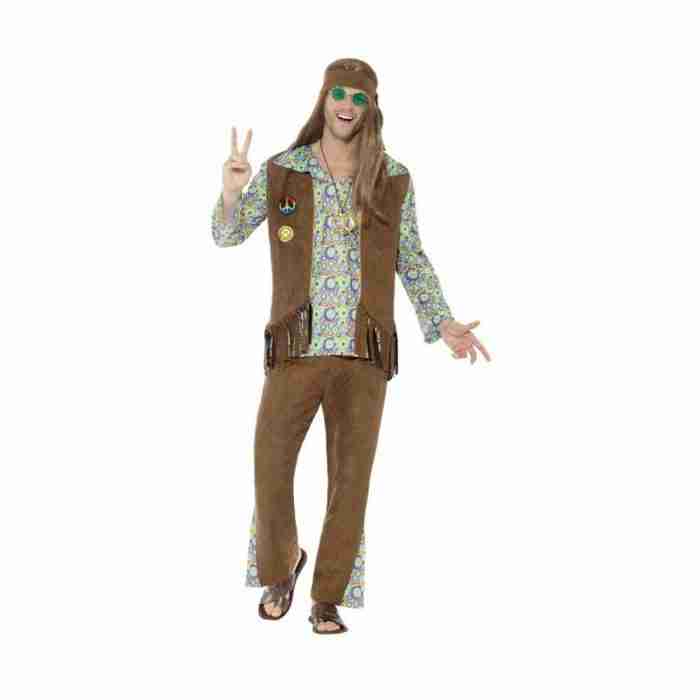 Herren 60er Jahre Hippie Kostüm mehrfarbig mit psychedelischen Mustern - carnivalstore.de