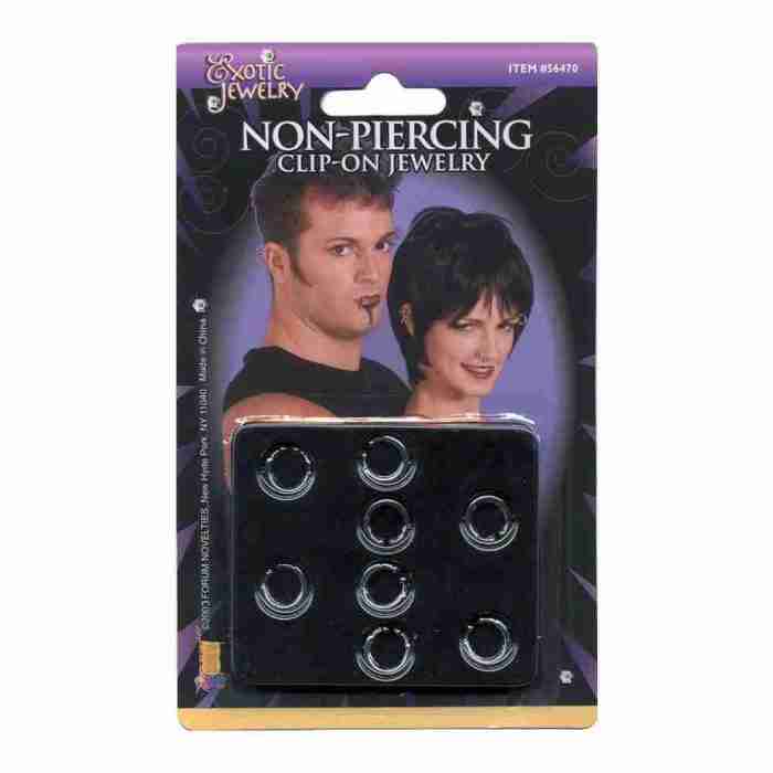 Clip-On Piercing Schmuck Set mehrfarbig Unisex Kostüm Accessoire