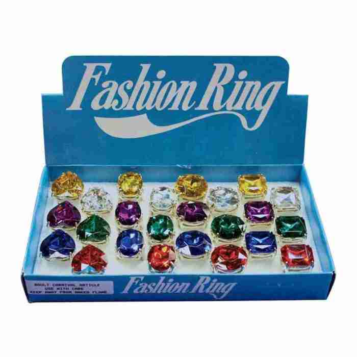 Kostüm Schmuck Ringe Jumbo Edelstein verstellbar Karneval Accessoires