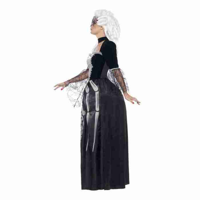 Damen Schwarze Witwe Kostüm bedrucktes Kleid Halloween Party