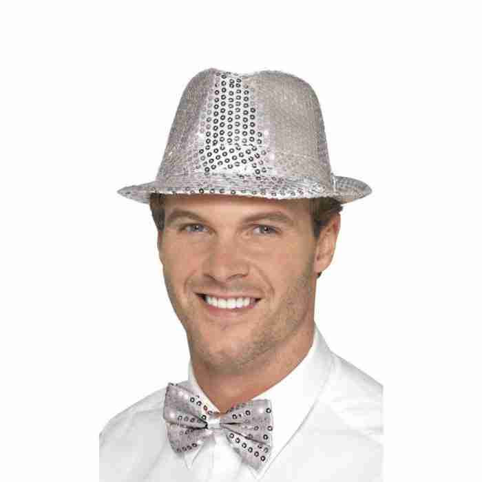 Pailletten Trilby Hut Rosa - carnivalstore.de