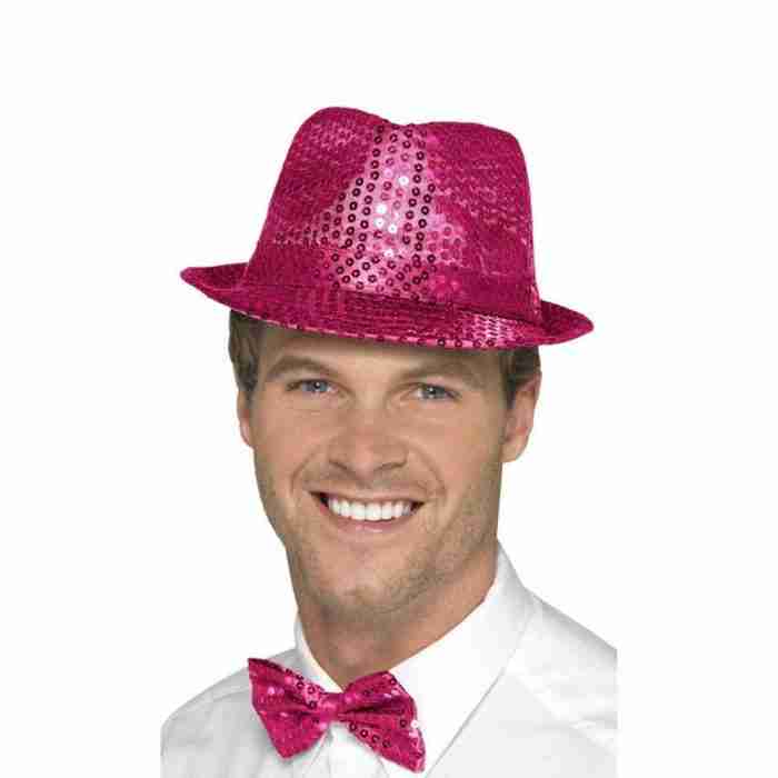 Pailletten Trilby Hut Grün - carnivalstore.de