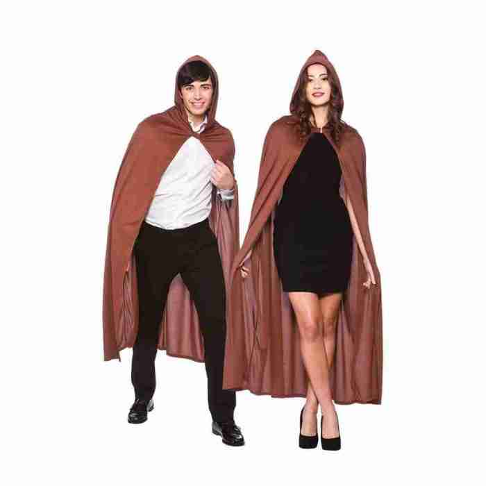 Kapuzen Cape Braun 132cm Erwachsene Kostüm Umhang Halloween