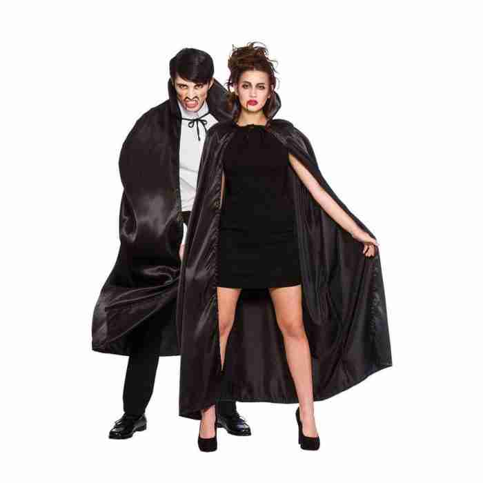 Kostüm Cape Deluxe Satin Umhang mit Kragen in Schwarz - carnivalstore.de