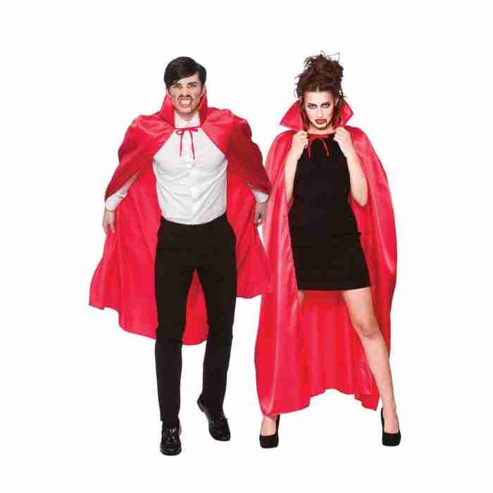 Kostüm Cape Deluxe Satin Umhang mit Kragen in Rot - carnivalstore.de