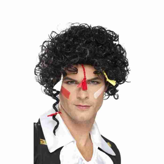 80er Jahre Perücke New Romantic schwarze Locken Herren Karneval