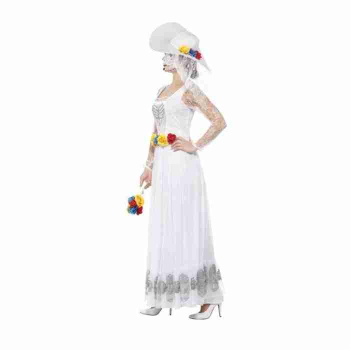 Day of the Dead Skelett Braut Kostüm Detail - carnivalstore.de