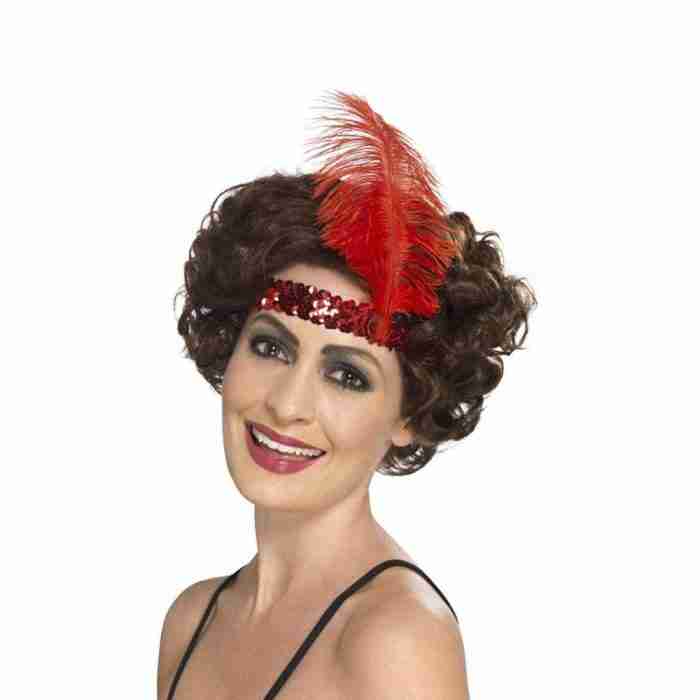 Flapper Stirnband lila mit Feder - carnivalstore.de