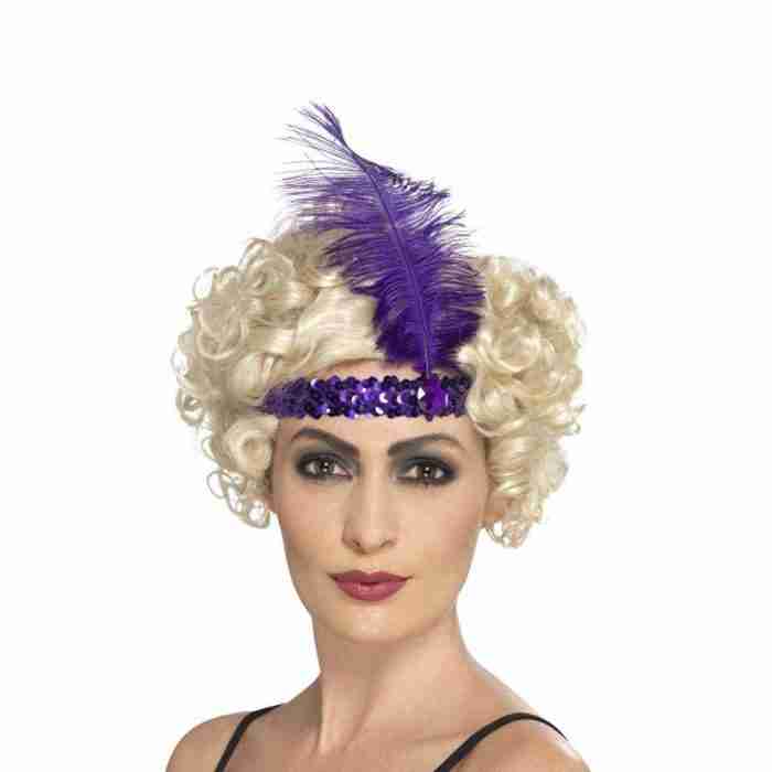 Flapper Stirnband rot mit Feder - carnivalstore.de