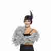 Federboa Silber Deluxe 180cm Karneval Accessoire Damen