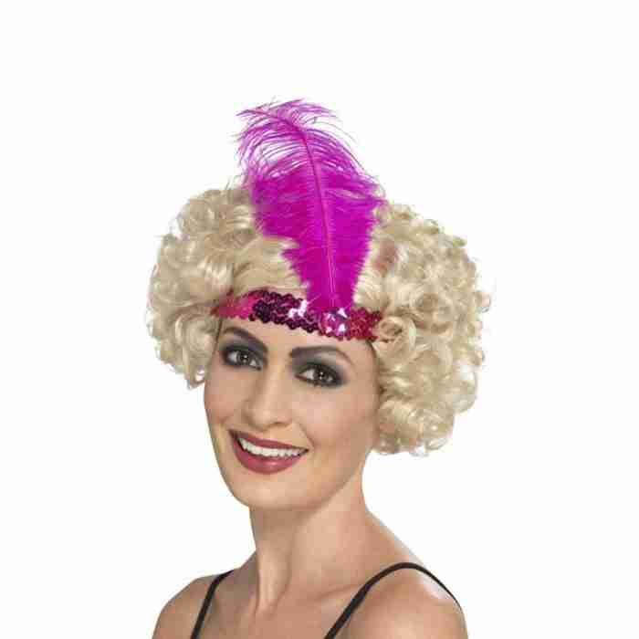 Flapper Stirnband 1920er Jahre Rosa - carnivalstore.de