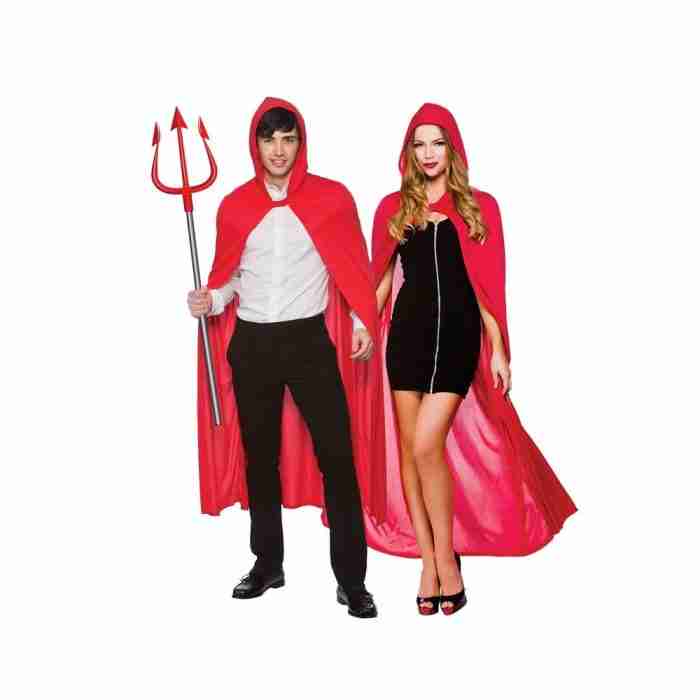 Vampir Umhang mit Kapuze rot - Gothic Halloween Accessoire
