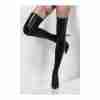 Wet Look Halterlose Strümpfe Schwarz Damen verführerische Strumpfhose