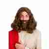 Jesus Perücke mit Bart braun Weihnachts Kostüm Zubehör
