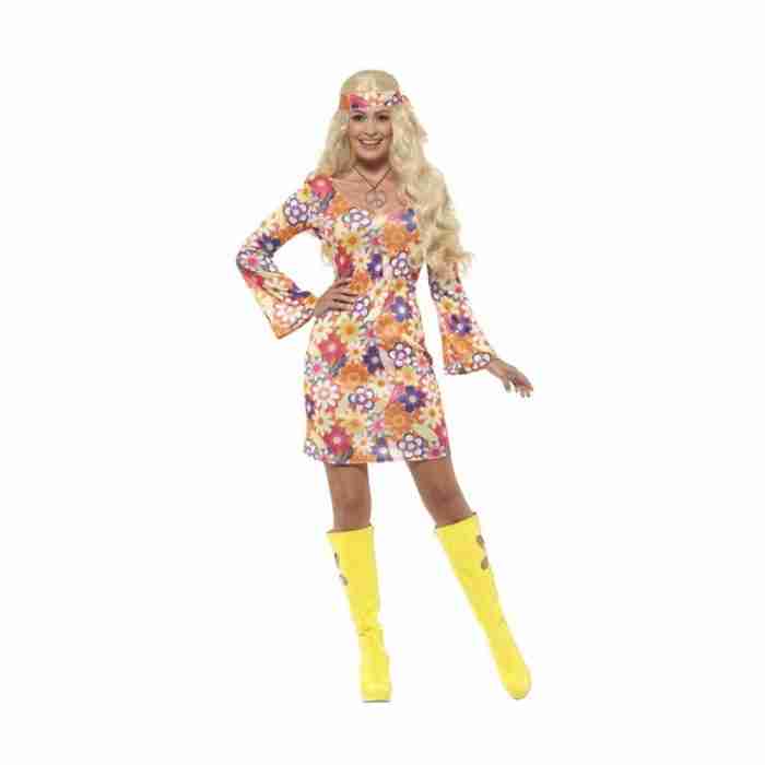 Hippie Kostüm Damen Blumen Flower Power - carnivalstore.de