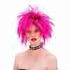 80er Jahre Perücke Pink wilde Retro Frisur Karneval