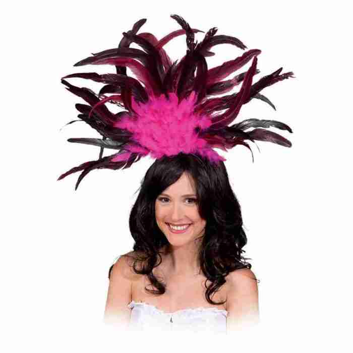 Karneval Kopfschmuck Rosa Feder Headdress Damen Fasching