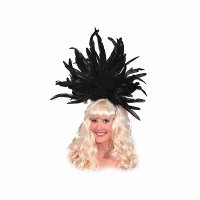 Karneval Kopfschmuck Schwarz Samba Federschmuck Damen Faschingskostüm