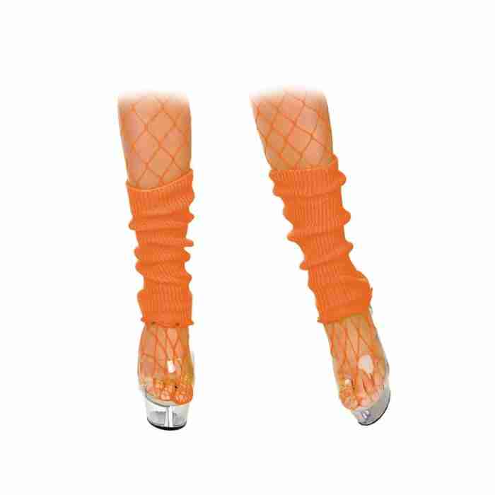 80er Beinwärmer Neon Orange - Authentisches 80er Accessoire