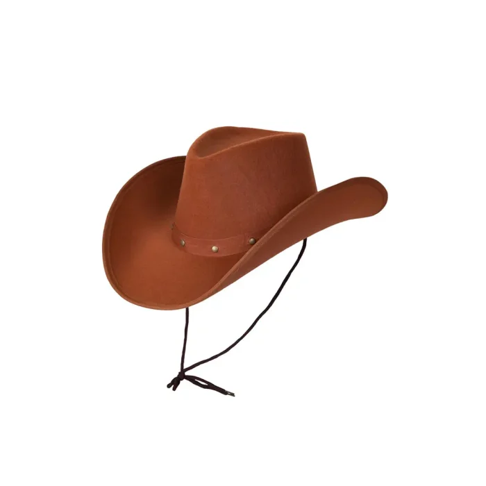 Cowboy Hut Braun Hartfilz Texas Stil Detail