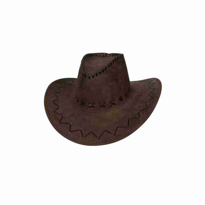 Cowboy Hut Wildleder Schwarz Braun - Carnival Store
