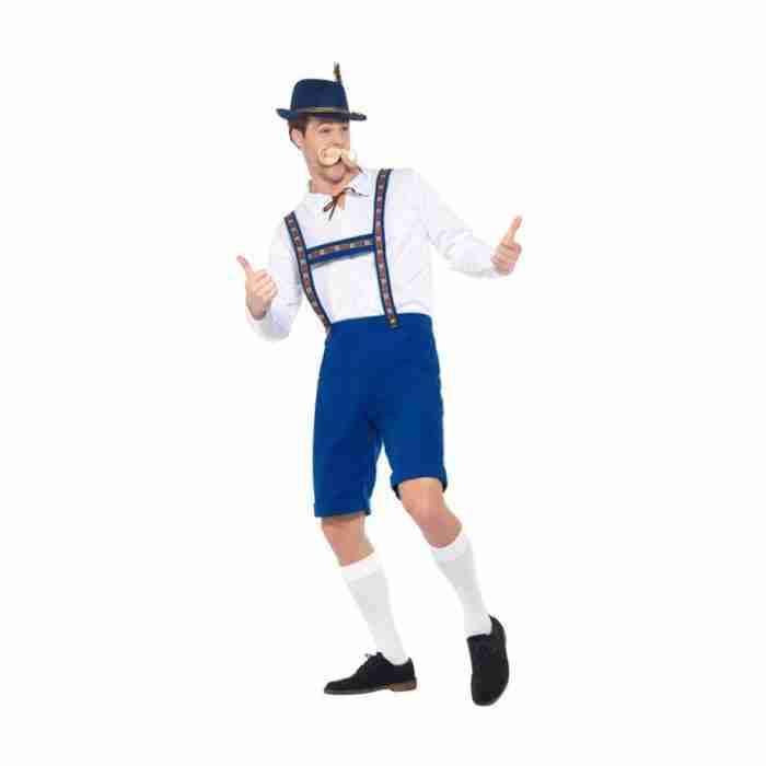 Bayerisches Lederhosen Kostüm Herren Blau - carnivalstore.de