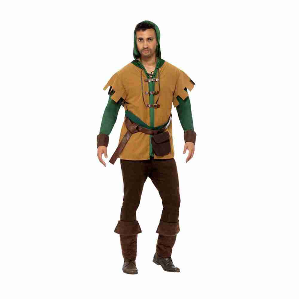 Robin Hood Karnevalskostüm Herren Mittelalter Tunika Grün - carnivalstore.de