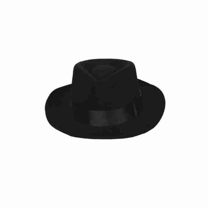 Gangster Hut schwarz mit Satinband Cowboy Stil Karneval