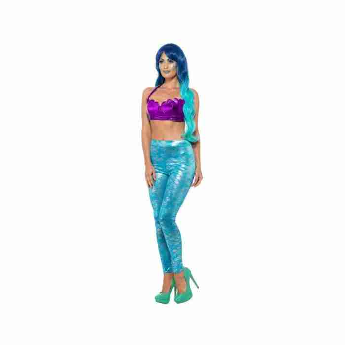 Meerjungfrau Leggings Blau Karneval Kostüm Damen - carnivalstore.de