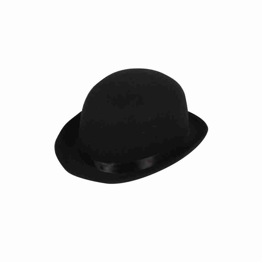 Melone Hut schwarz eleganter Bowler Hat Karneval Fasching
