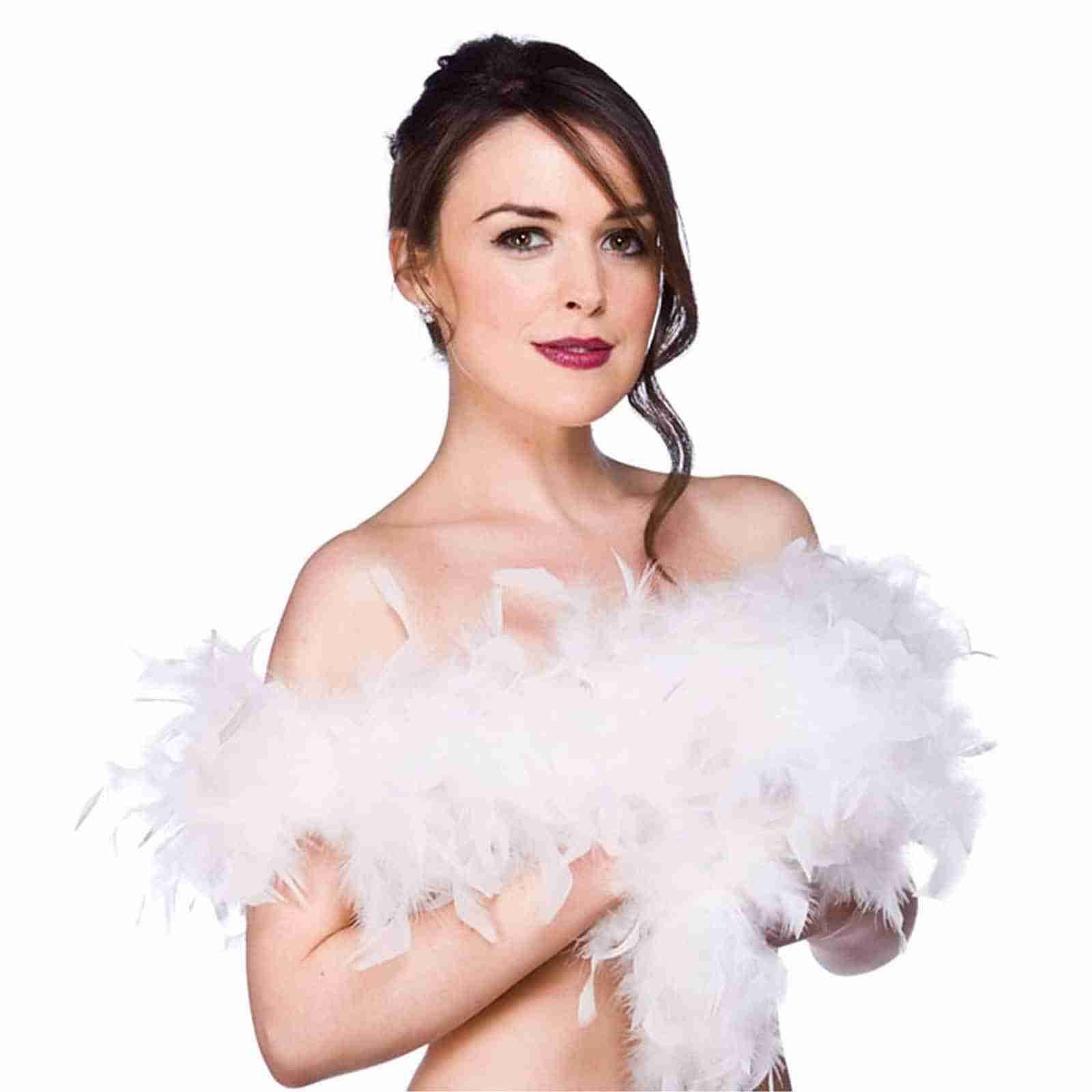 Federboa weiß 1,7m Glamour Accessoire Karneval Damen