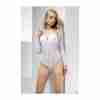 Spitzen Body Weiß Damen eleganter Bodysuit Karneval