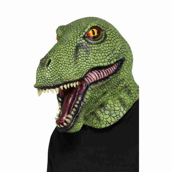 Dinosaurier Latex Maske Grün realistische Dino Verkleidung