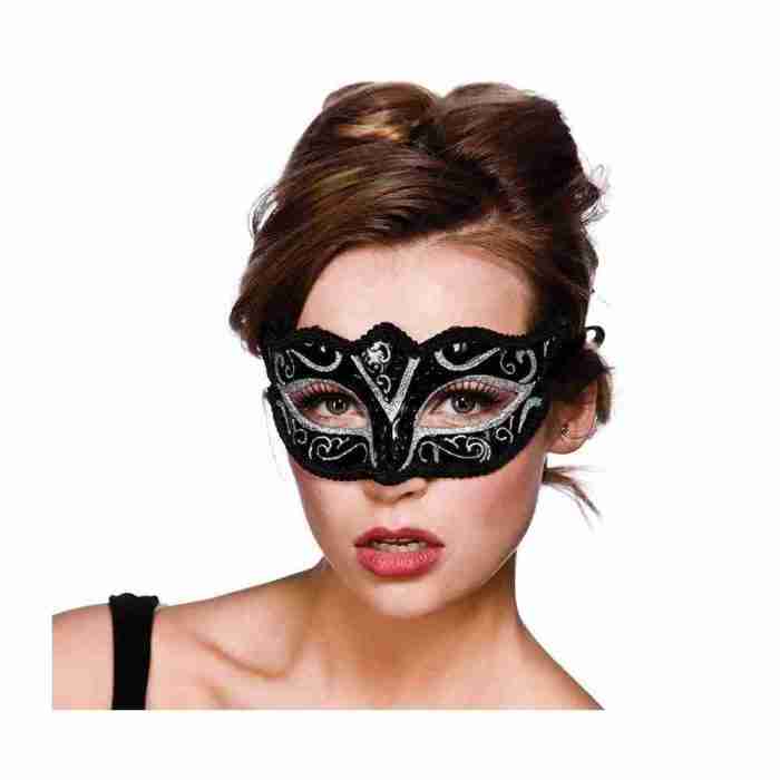 Venezianische Augenmaske Silber Glitzer Verona Eyemask Maskenball