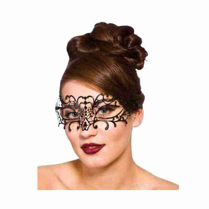 Augenmaske Karneval schwarz Filigree Metall Maskenball