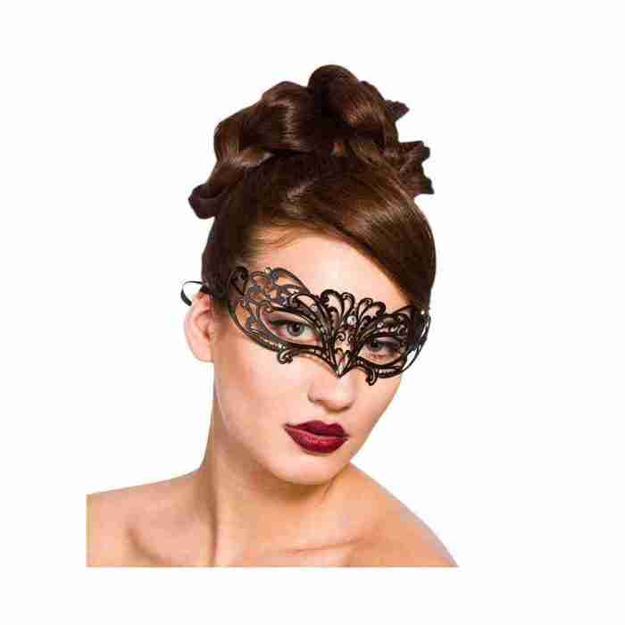 Augenmaske Schwarz Strass filigran venezianische Maske Damen