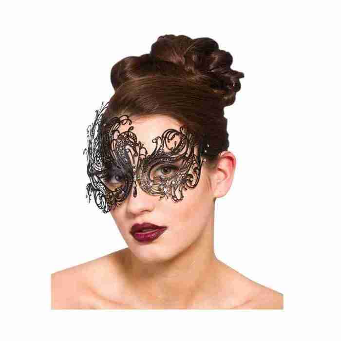 Augenmaske Filigran schwarz mit Strass venezianische Maske Karneval