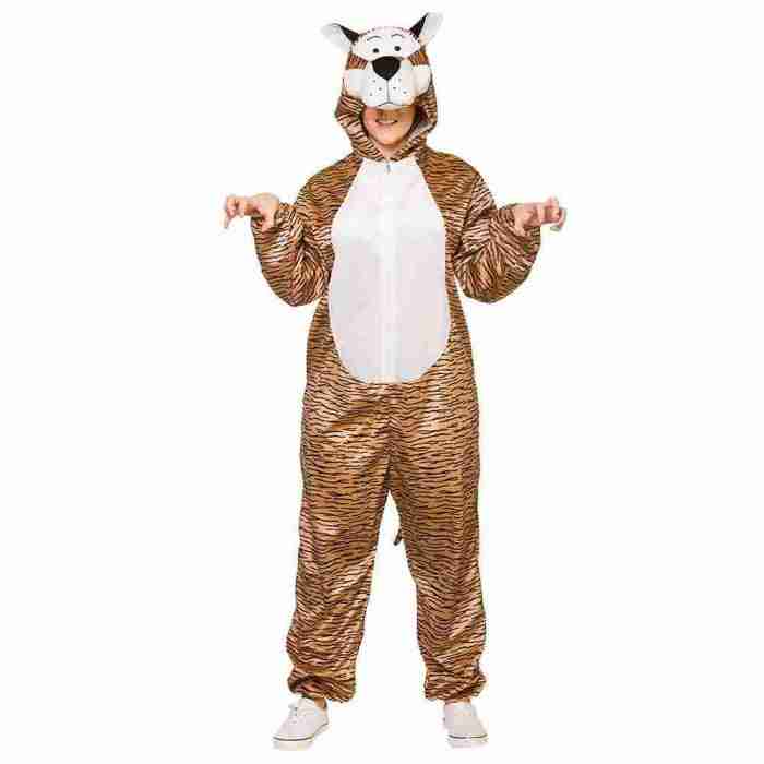 Tiger Kostüm Deluxe orange Erwachsene Tierkostüm Karneval