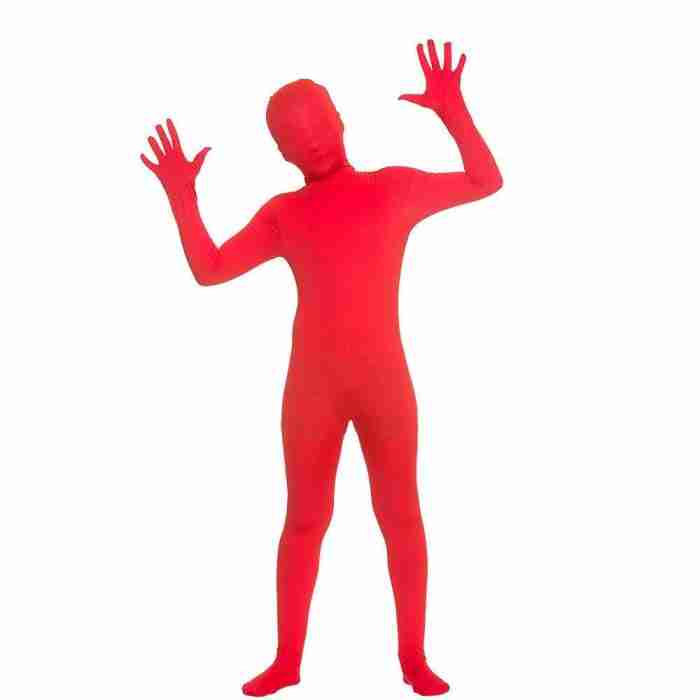 Kinder Skinz Kostüm Rot - Spektakulärer Halloween Anzug mit Kapuze